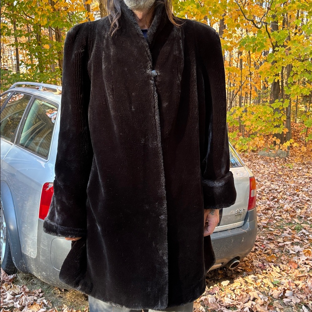 Furrocious Luxurious Black Faux Fur Coat